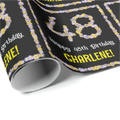 48誕生日:フローラ花数名前をカスタムする ラッピングペーパー (ロールコーナー)