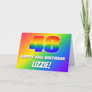 48誕生日:数々の色のレインボーパターン# 48 カード