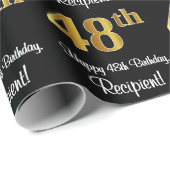 48誕生日：豪華エレガントなフェイク金ゴールドルック# ラッピングペーパー (ロールコーナー)