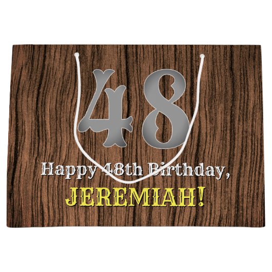 48誕生日: Country インスパイア Western  Look, Name ラージペーパーバッグ (正面)