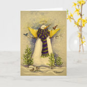 4881スノーエンジェル&バーズ誕生日カード カード (黄色い花)