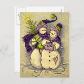 4882雪だるまクリスマス シーズンポストカード (正面/裏面)