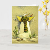 4894スノーエンジェル&バード誕生日カード カード (黄色い花)