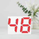 48 48赤アラーム時計のデジタル番号 ポストカード (スタンド正面)