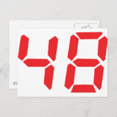 48 48赤アラーム時計のデジタル番号 ポストカード (正面/裏面)