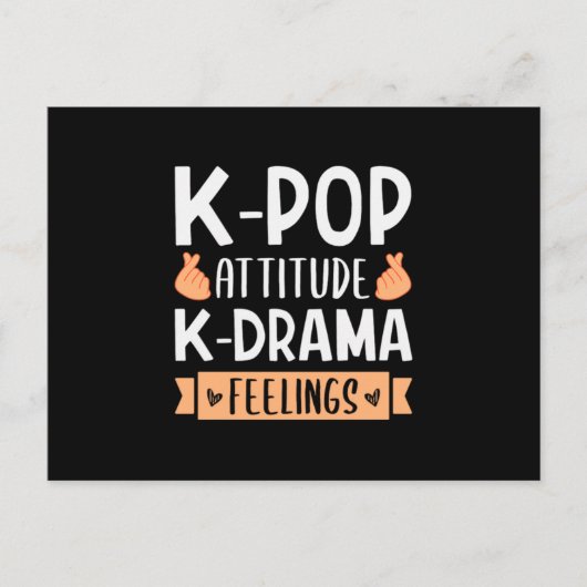 48.KPop Attitude KDrama Feelings インビテーションポストカード (正面)