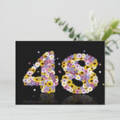48thバースデーパーティー、花の文字 招待状 (スタンド正面)