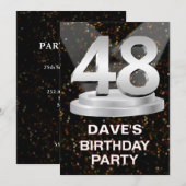48th誕生日パーティーの招待の追加の名前 招待状 (正面/裏面)