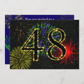 48th誕生日パーティーの招待 招待状 (正面/裏面)