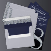 48th Anniversary Diamond Silver Navy Blue 招待状
