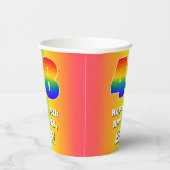48th Birthday: Colorful, Fun Rainbow Pattern # 48 紙コップ (右)