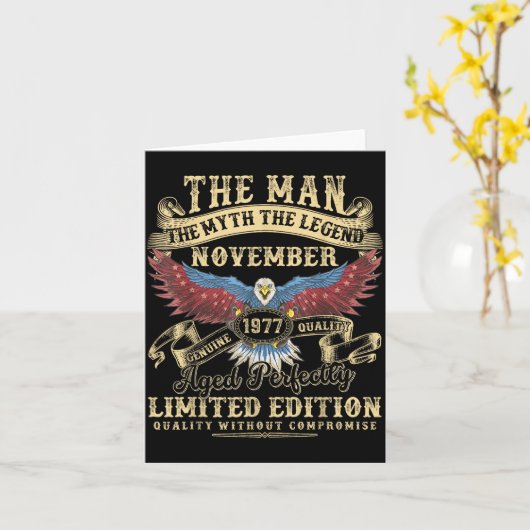 48th Birthday November 1977 Men Funny 48 Years Old カード (黄色い花)