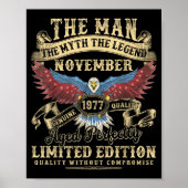 48th Birthday November 1977 Men Funny 48 Years Old ポスター (正面)