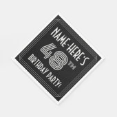 48th Birthday Party:アールデコスタイル+名前をカスタムする スタンダードランチョンナプキン (角)