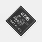 48th Birthday Party:アールデコスタイル+名前をカスタムする スタンダードランチョンナプキン (角)