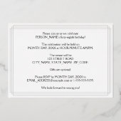 48th Birthday Party —アールデコスタイル「48」 & Name 箔招待状 (裏面)