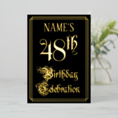 48th Birthday Party – スクリプファンシート&名前をカスタムする 箔招待状 (立ち正面)