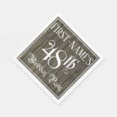 48th Birthday Party — ファンシー Script, フェイク Wood Look スタンダードランチョンナプキン (角)