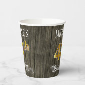 48th Birthday Party — Faux Gold & Faux Wood Looks 紙コップ (左)