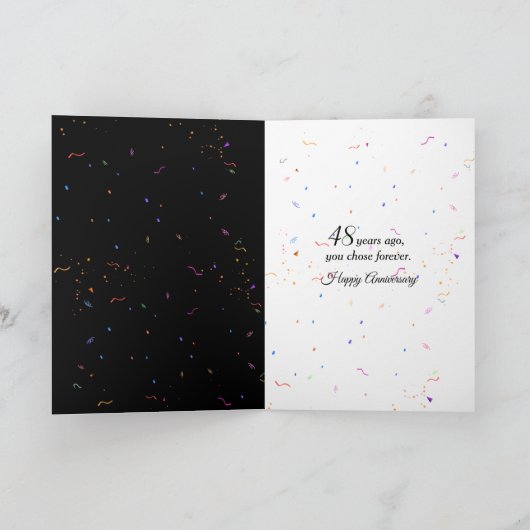 48th Wedding Anniversary Champagne Toast カード (内部)