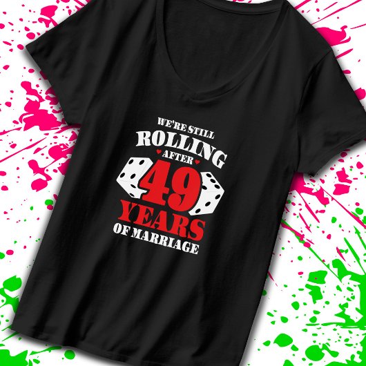 49おもしろい周年記念結婚したカップル49年 Tシャツ