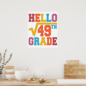 49の数学の学生の7年生の平方根 ポスター (キッチン)