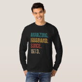 49の結婚素晴らしい夫の罪のためのアニバーサリー Tシャツ (正面フル)