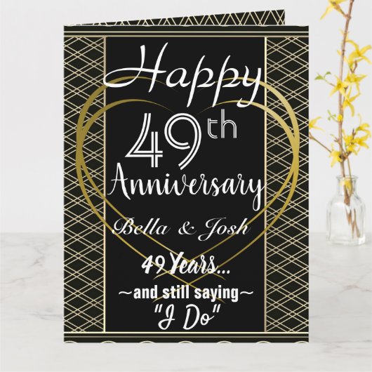 49パーソナライズされた周年記結婚念カード カード (黄色い花)