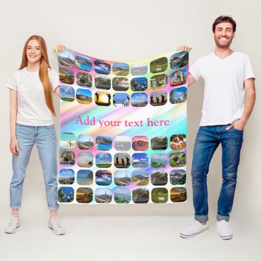49フォトコラージュカラフルガーリーメモリブランケット フリースブランケット (インサイチュ)