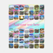 49フォトコラージュカラフルガーリーメモリブランケット フリースブランケット (正面)