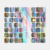 49フォトコラージュカラフルガーリーメモリブランケット フリースブランケット (正面(横))