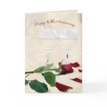 49周年記念結婚バラとワインカード