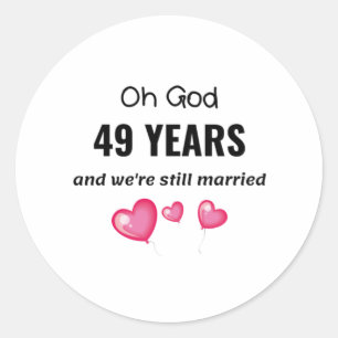 49周年記念結婚贈おもしろいり物 ラウンドシール