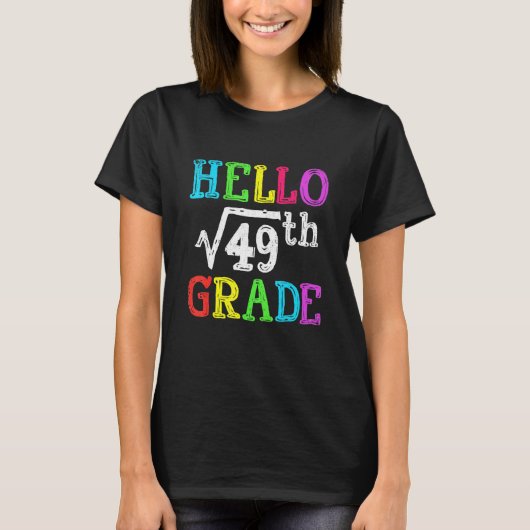 49数学のHello 7等方根Schに戻る Tシャツ (正面)