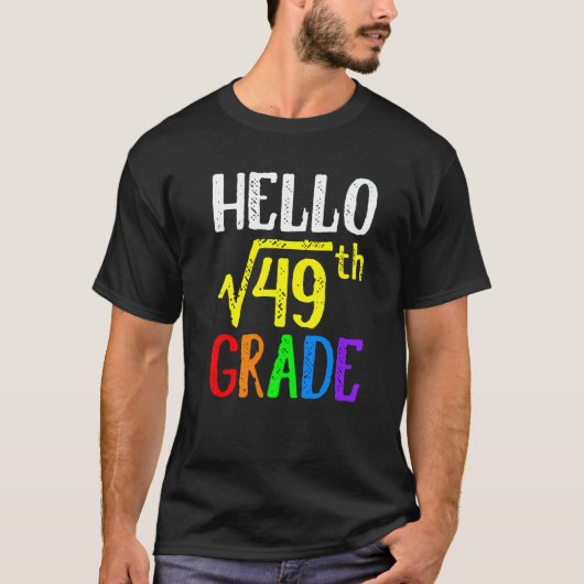 49数学のHello 7等方根Schに戻る Tシャツ (正面)