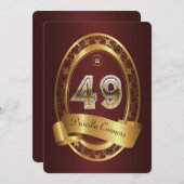 49日,誕生日パーティーの女性の男性,色エレガント色 招待状 (正面/裏面)