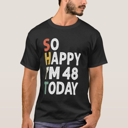 49歳おもしろいの誕生日ヴィンテージそう幸せIm 49 Tシャツ (正面)