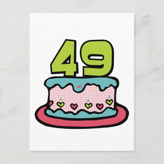 49歳お誕生日ケーキ ポストカード (正面)