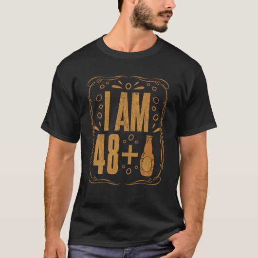 49歳の生まれレトロビール飲用アルコール誕生 Tシャツ (正面)