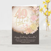 49歳の華やかな誕生日お祝いフォトギフト カード (黄色い花)