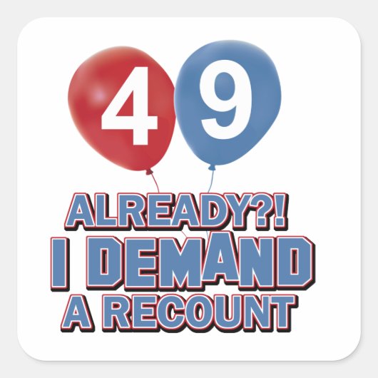 49歳の誕生日デザイン スクエアシール (正面)