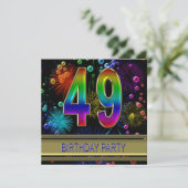 49歳の誕生日パーティー招待状 バブル付き 招待状 (スタンド正面)