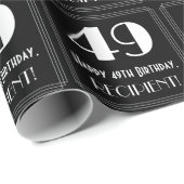 49歳の誕生日 - アートデコ風デザイン「49」、名前 ラッピングペーパー (ロールコーナー)