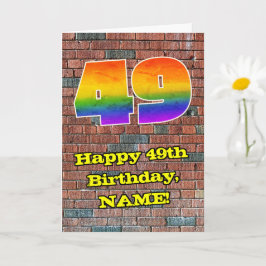 49歳の誕生日:楽しいグラフィティにインスパイアされた虹色の49 カード