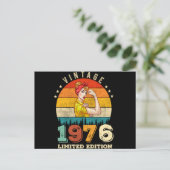 49歳の誕生日 1976 ヴィンテージ 49回目の誕生日 女性 ポストカード (スタンド正面)