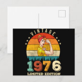 49歳の誕生日 1976 ヴィンテージ 49回目の誕生日 女性 ポストカード (正面/裏面)