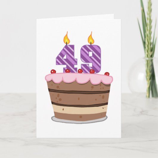 49歳オンお誕生日ケーキ カード (正面)