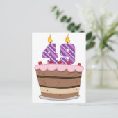 49歳オンお誕生日ケーキ ポストカード (スタンド正面)
