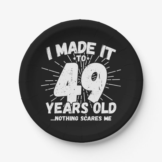 49歳皮肉ミームおもしろい49誕生日 ペーパープレート (正面)