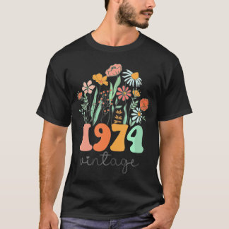 49歳1974年第49期女性誕生日野花 Tシャツ